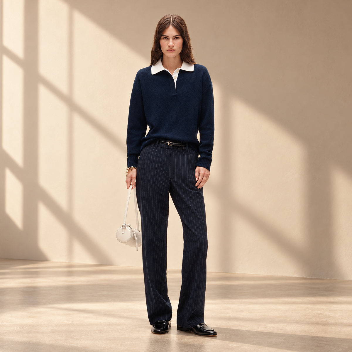Relaxed Sweater Polo in Vintage Wool