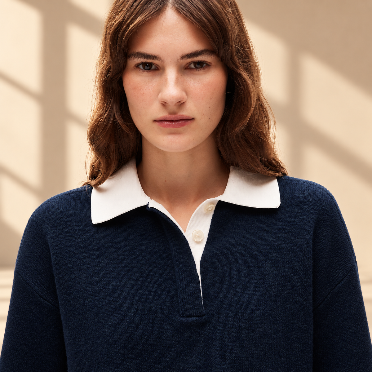 Relaxed Sweater Polo in Vintage Wool